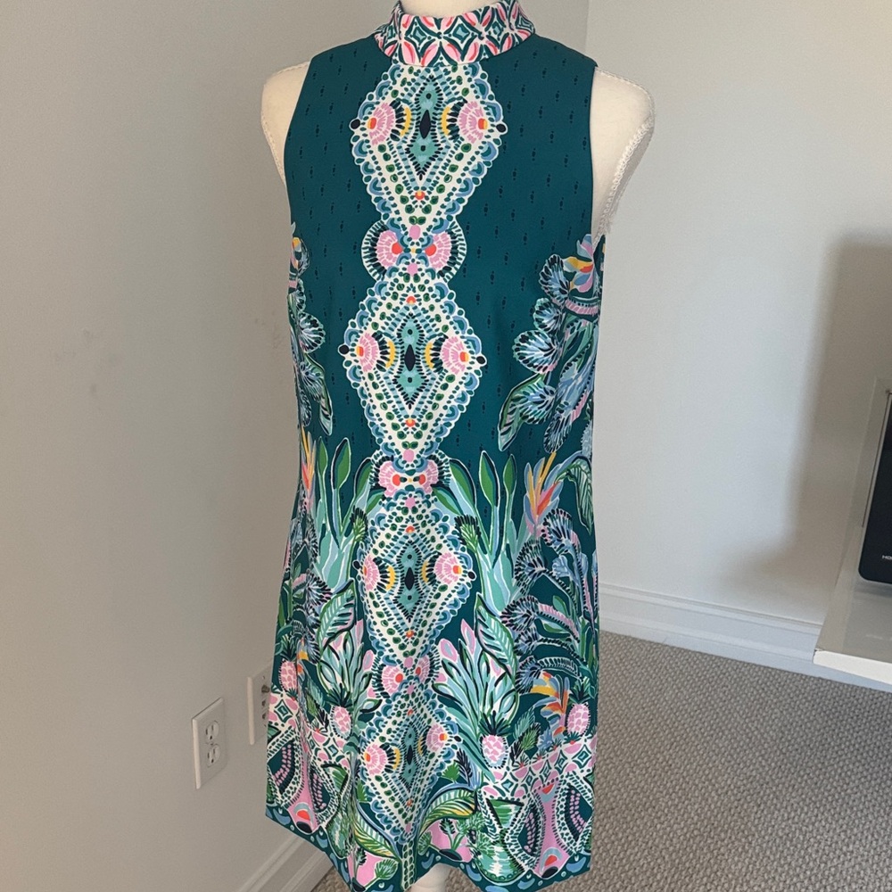 Lilly Pulitzer Teal and Pink Patterned Mini Dress
